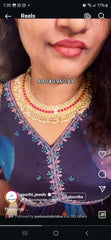 Beautiful moon ruby Kundan necklace with pearls - KN00159