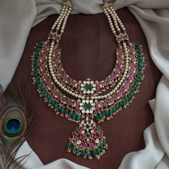 Layer Jadau Haram With Swaroski Pearls - KH00395