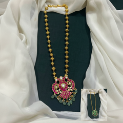 Nakshi Gold Ball Chain With Gandaberunda double side pendant - PB00573