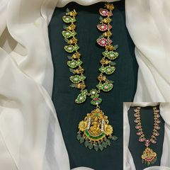 Double Sided Mango Haram With Lakshmi Pendant - KN00618
