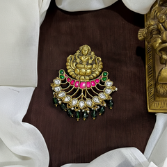 Jadau Lakshmi Pendant With Back Hook - KP00205