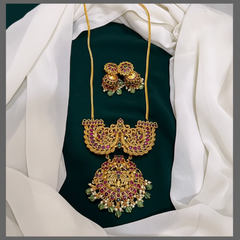Antique Nakshi Haram with Beautiful Pendent - NH00126