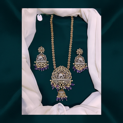 Elephant Victorian Haram With Purple Pearls - VH0047