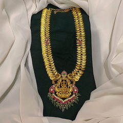 Kaasu Long Haram With Lakshmi Pendant and Side Pendants - KH00381