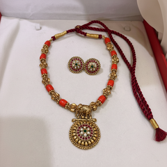 Coral Nakshi Necklace - NN0070