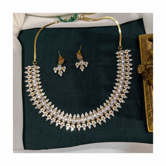 Daimond Look Alike White CZ Stone Necklace - NN00864