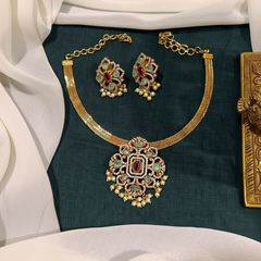 Light Blue Pendant and Earrings with Nanu Chain - NN00862
