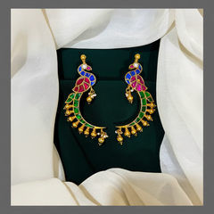 Beautiful Peacock Earring in Kundan - KE00182