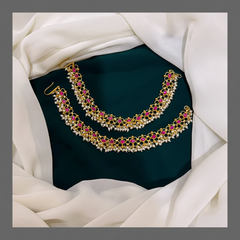 Jadau with Pearls Long Ear extensions - MT0034