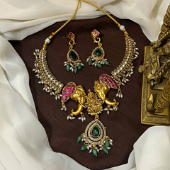 Kempu ELephant Set With Earrings - NN00939