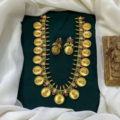 Jadau Multi Stone Mid Length Kaasu Haram - KH00357