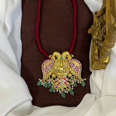 Red Dori With Gandaberunda Pendant - PB00586