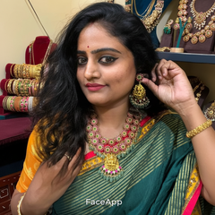 Jadau Layer Bottu Necklace With Earrings - KN00609