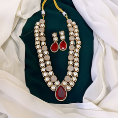 Elegant Victorian Ruby Haram and Earring - VH0040