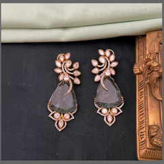 Elegant Peacock Earrings In Diamond - DE0020