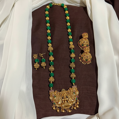 Nakshi beads and Lakshmi Pendant With Jhumki - PB00605