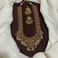 Kempu Stone Guttipusalu Long Haram - NH00180