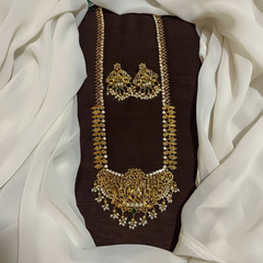Kempu Gold Replica Krishna Pendant Long Haram - NH00187