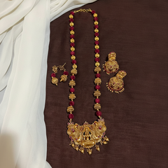Nakshi beads and Lakshmi Pendant With Jhumki - PB00605