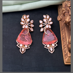 Elegant Peacock Earrings In Diamond - DE0020