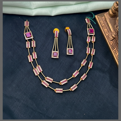 Double Layer Necklace In Nakshi - NN00819