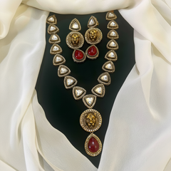 Elegant Victorian Sabyasachi collection Haram with Earrings - VN0024
