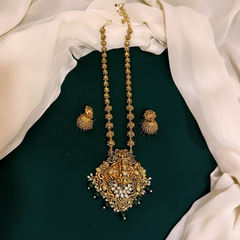 Beautiful Lakshmi Haram With Pearls - NH00269