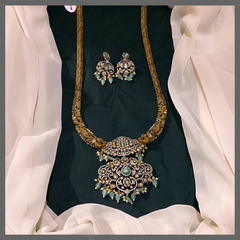 Antique Nakshi Haram With Victorian Pendent - NH00282