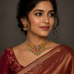 Kundan Mini Choker With pearls - KN0034