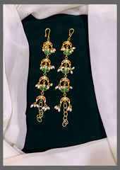 Rice Pearl Chand bali in Kundan - MT0063