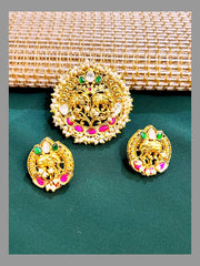 Elephant pendent and earring in Nakshi - NP0040