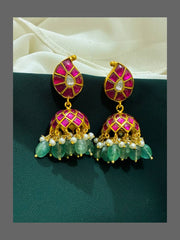 Ruby Jhumki Earring in Kundan - KE00280