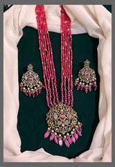 Double Colour Pearl Haram with victorian Pendent - PB00159