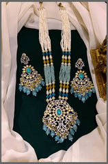 White Pearl Haram with Victorian pendent - PB00163