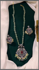 Green Pearl Haram with Victorian pendent - PB00154
