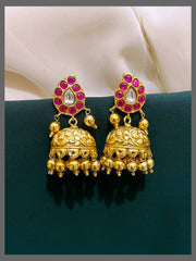 Mango in blue stone Jimikki in Kundan - KE00157