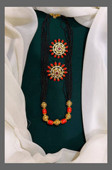 Coral with Black Beads - BD0044