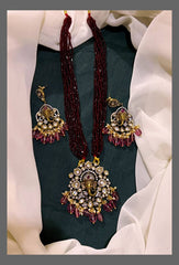 Beautiful Crystal Pearl Haram with Lord Ganesh Pendent - PB00216