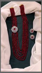 Beautiful Ruby pearl with Side Pendent - PB00202