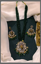 Beautiful Crystal Pearl Haram with Lord Ganesh Pendent - PB00216