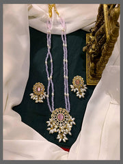 Mint and Rice pearl Haram with Victorian Pendent - PB00223