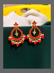 Coral Earring in Kundan - KE00376