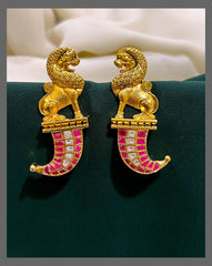 Lion Earring in Kundan - KE00385