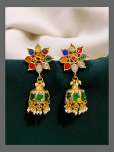 Multi Jhumki Earring in Kundan - KE00379