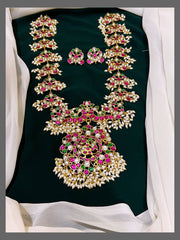 Beautiful Rice Pearls with Lotus with Flower Haram - KH00242