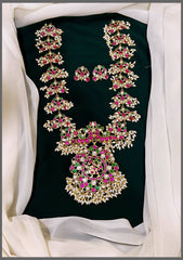 Beautiful Rice Pearls with Lotus with Flower Haram - KH00242