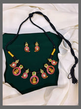 Beautiful Lakshmi and Mango Necklace in Black Dori - BD0041