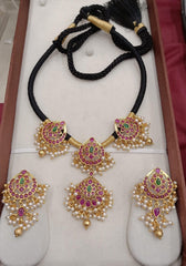 Beautiful Ruby Flower Pendent In Nakshi - BD0045