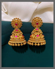 Beautiful Antique Gold Replica Earring in Nakshi - NE00353
