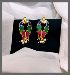 Beautiful Peacock Bugadi in Kundan - BU0077